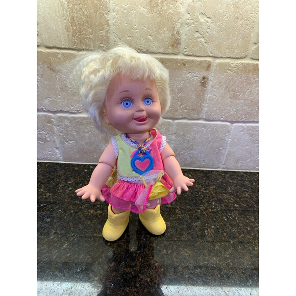 Galoob Other - VTG 90s Baby Face Doll Galoob So Delightful DeeDee Blue Eyes Blonde Hair Mold #8
